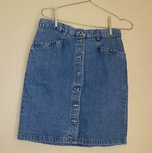 Eddie Bauer Vintage Button Down Jean Skirt